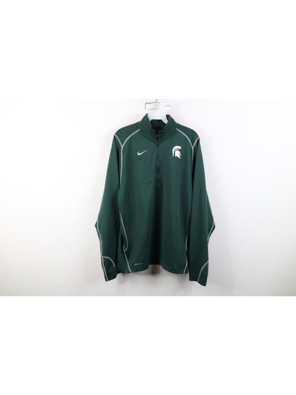 Nike Mens Medium Michigan State University Thermal Knit 1/4 Zip Pullover Jacket